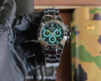 ROLEX Daytona 40*12.3MM 904L Steel 7750 Epic Movement Black with Green Watch